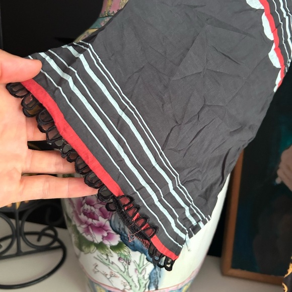 Threads & Motifs Black & Red Cheetah Long Sleeve Top Indian Bollywood S - Picture 8 of 15